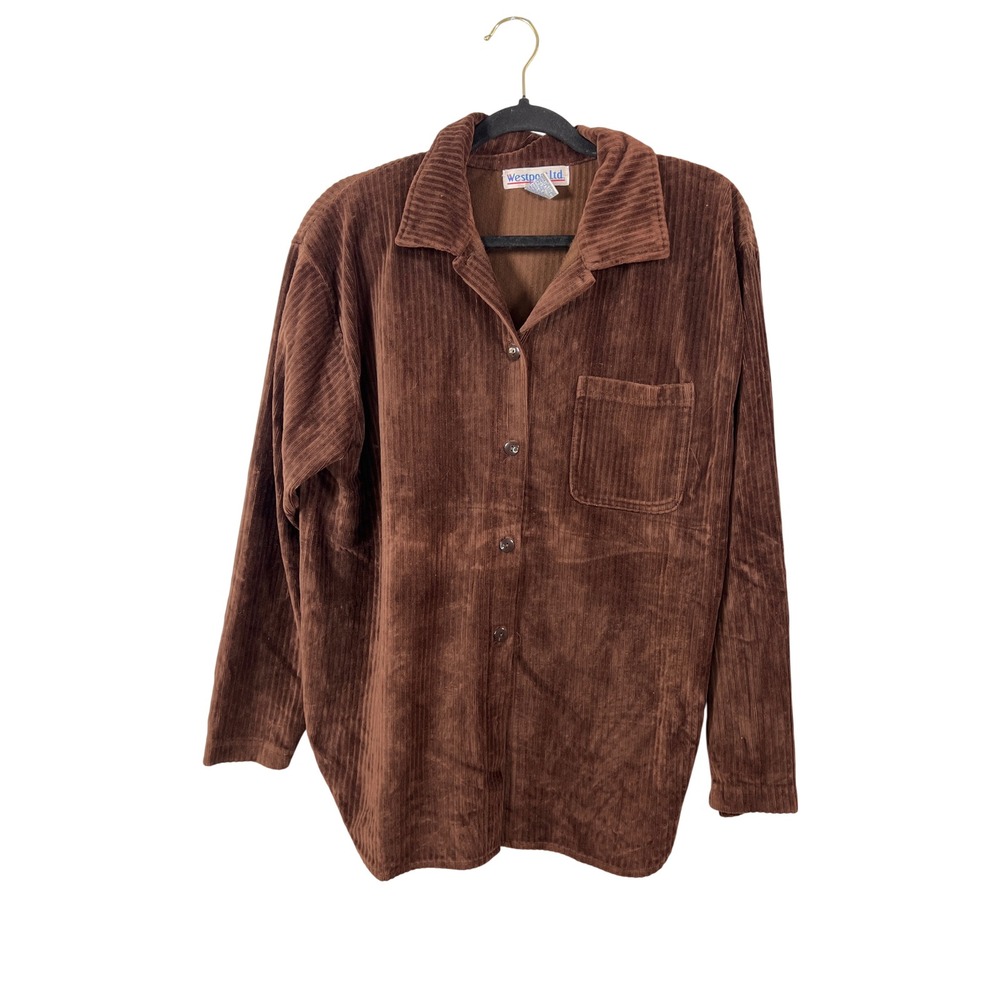 Westport LTD. Vintage Earthy Brown Button Down Top Gorpcore Indie Grunge 90s